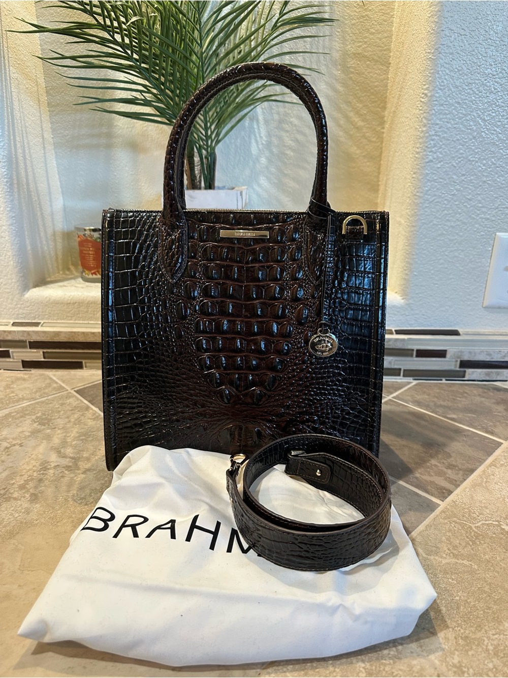 Brahmin Caroline Cocoa Ombré Melbourne Satchel